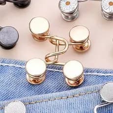 Botão Dourado Pino de Cintura para Ajuste em Calça