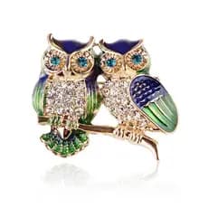 Broche Coruja Luxo Com Strass Feminino Elegante Para Camisa Blusa Acessório Fashion