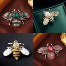Broche Feminino Luxo Bottons Alfinete Broche Abelha Tendência Broches Camisa Feminina Strass Pin