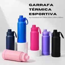 Garrafa Térmica Com Alça Academia com a base de silicone 350ml/600ml/800ml/1000ml