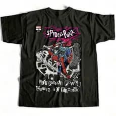 Camiseta Básica Spider Punk Homem-Aranha Inspirada no Aranhaverso Estilo Casual Básico Unissex 2025