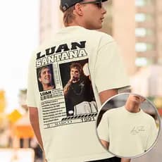 Camiseta Luan Santana Cantor Biografia Sertanejo Camisa Unissex Algodão 30.1 Premium Envio Imediato