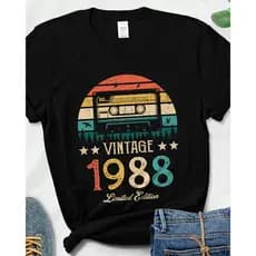 Camiseta Basica Vídeo Cassette 1988 Camisa 100% Algodão Streetwear Plus Size Lançamento Envio Rápido