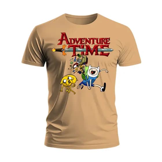 Camiseta Premium Hora de Aventura Finn e Jake Cartoon Moda Desenho CAmisa 100% Algodão Envio Rápido