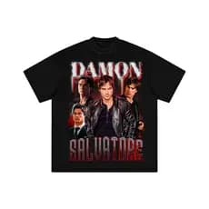 Camiseta Premium Série Vampiro The Vampire Diares Damon Salvatore Personagem Moda 100% Algodão