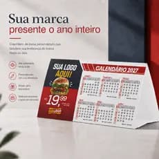 Calendário de Mesa Personalizado 2027 | Papel 180g | Ideal para Empresas, Brindes e Divulgação