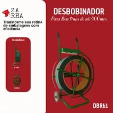 Carrinho Desbobinador DBR61 com Freio para Fita PET 400mm Industrial MAGUS até 60kg