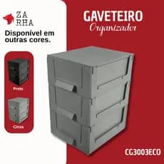 Gaveteiro Organizador CG3003 MAGUS com 3 Gavetas – Linha Ecológica Multiuso para Oficina