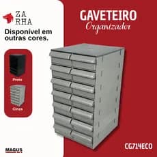 Gaveteiro MAGUS CG714ECO com 14 Gavetas – Organizador Multiuso em Plástico Reciclável Resistente