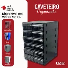 Gaveteiro MAGUS CG612 com 12 Gavetas Transparentes – Organizador Multiuso em Plástico Resistente