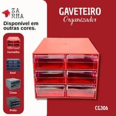 Gaveteiro Organizador Multiuso Profissional CG306 Magus - 6 Gavestas Transparentes