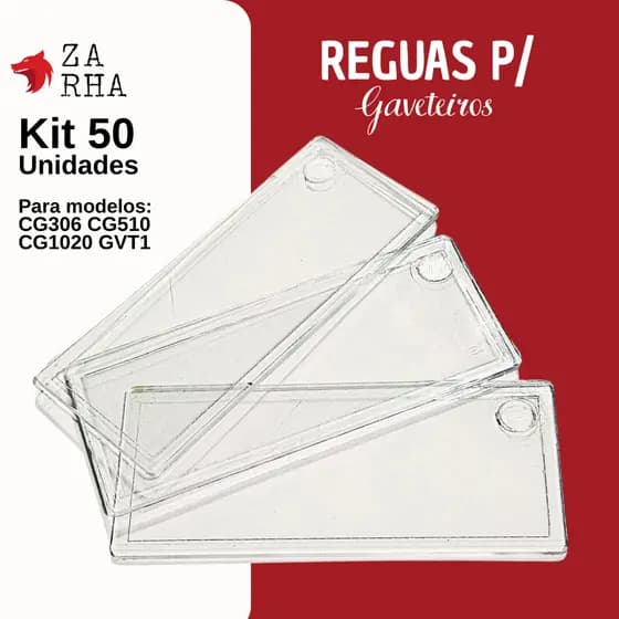 Kit com 50 Réguas Divisórias RGA1 MAGUS – Para Gaveteiro Organizador Multiuso em Poliestireno