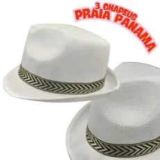 Chapeu Pagodeiro Panama Masculino Cor branca Tamanho Unico Estilo Praia Samba