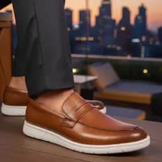Sapato Social Masculino Mocassim Casula em Couro Confortável Esporte Fino Dia a Dia Sem Cadarço