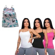 Kit 10 Regatas Feminina C/ Bojo Atacado Dia a Dia Caminhada Blusinha Viscolycra