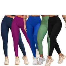 Kit 5 Calça Legging Grossa Roupa Academia Bolha 3d Fitness Esporte Treino Fit Leg