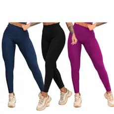 Kit 3 Calça Legging Grossa Roupa Academia Bolha 3d Fitness Treino Esporte leg