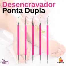 Kit com 5 Desencravador de Unha Duplo Para Cutelaria Profissional Aço Inoxidável Slim