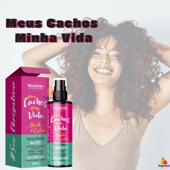 Spray Capilar Ativador de Cachos e Protetor Térmico  Meus Cachos Minha Vida  200ml Rhenuks Cosmeticos
