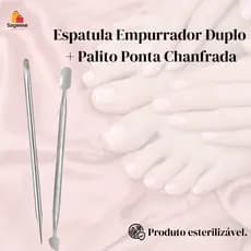 Empurrador + Palito Ponta Chanfrada - Slim - Manicure e Pedicure