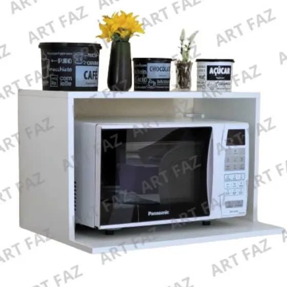 SUPORTE MICROONDAS FORNINHO, MDF BRANCO, ALTA RESISTÊNCIA,FÁCIL MONTAGEM.
