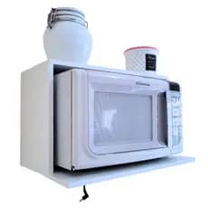 Suporte nicho parea microondas forninho MDF branco  fácil montagem, prático funcional fino acabamento