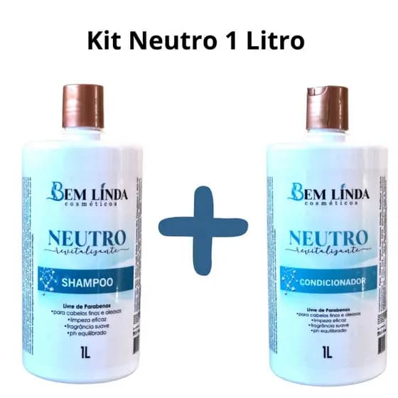 Kit Neutro Revitalizante Shampoo E Condicionador 1 Litro Profissional Salão De Beleza Cheiroso Detox