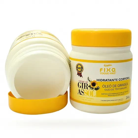 Creme Hidratante Corporal Óleo de Girassol 240g - Pele Seca, Pés Rachados, Nutrição e Hidratação