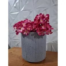 Vaso Cachepo de Cerâmica Decorativo 19cm Cor Cinza