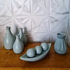 Kit de Vasos Para Decoração de Casa Centro de Mesa Sala Cerâmica Decorativa 5 Peças