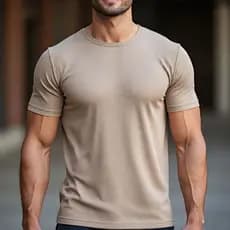 Camiseta Texturizada Casual Básica Reta Malha Algodão Texturizada