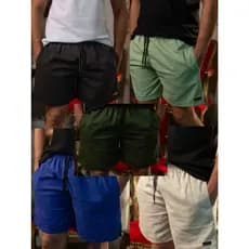 Shorts ou bermudinha de Linho básico Casual com Bolso Faca Discreto