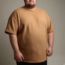 Camiseta Oversized Texturizada Reta Tamanho Plus size