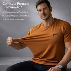 Camisetas Malha Peruana Algodão com Elastano Pima Premium Confortável Durável Masculina