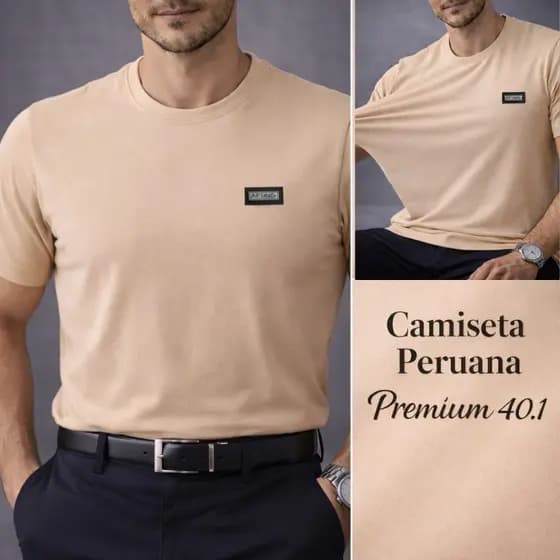 Camiseta Malha Peruana Algodão com Elastano Pima Premium Confortável Durável