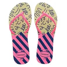 Chinelo Havaianas Flat Mix, Original - Lima e Bege