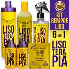 Kit 06 em 01  Lisoterapia Progressiva Orgânica Antiresíduo Shampoo Condicionador Defrizante Chuveiro