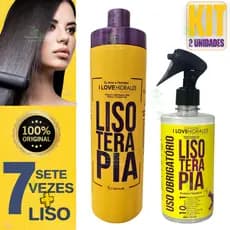 Progressiva Orgânica Sem Formol Lisoterapia - Hidralize 1L - Liso Extremo + Defrizante Protetor Térmico 10 em 1 Capilar Lisoterapia Meu Liso Extremo Uso Obrigatório 500 ML