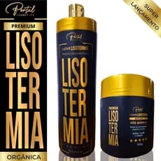 Progressiva Orgânica Sem Formol Lisotermia  -1L - Liso Extremo Máscara Collagen Tratamento Capilar 500g Pós Progressiva