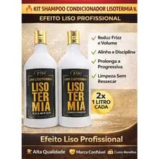 Kit Shampoo e Condicionador Lisotermia 1L Profissional Liso Sem Frizz