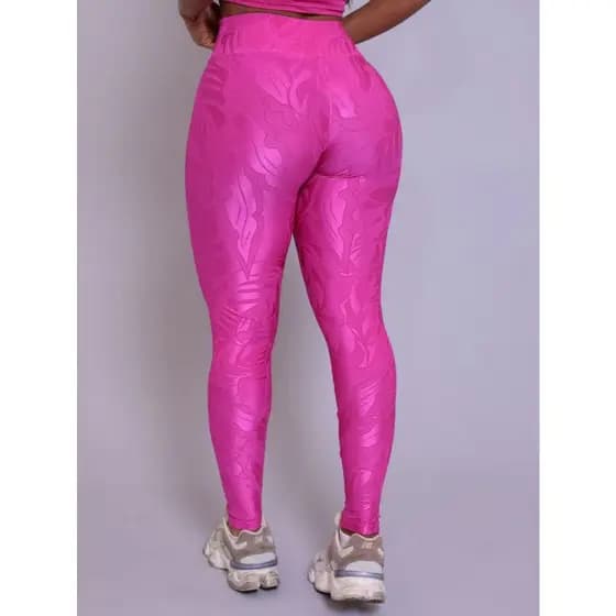 Legging Feminina Texturizada Poliamida Cirrê Winner Academia Fitness Alta Compressão Zero Transparência