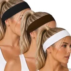 Kit 3 Faixas de Cabelo Feminina Fitness Academia Yoga Corrida Tiaras Esportivas Confortável