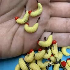10 Peças Isca Artificial , Besouro Laranja Bege E Vermelho Com Gancho Para Pesca De Tilápia