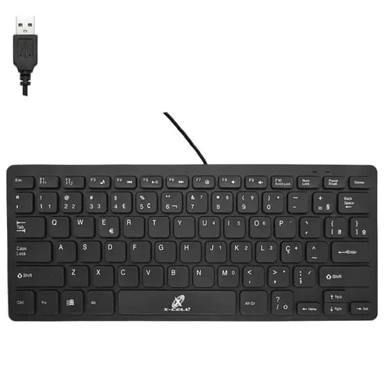 Mini Teclado Slim USB Teclas Silenciosa Preto XC-Tec-02