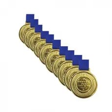 Kit Medalha Agel Mini 29mm 10 Unidades Honra ao Mérito Futebol Jogador Campeonato.