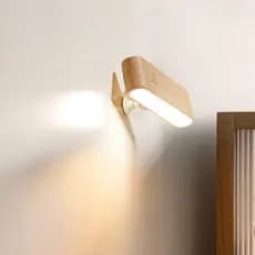 Luminária LED de Parede Recarregável | Toque Touch Madeira Natural JH