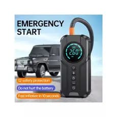 Bomba de Ar Portatil Compressor Inflator Multi-função 4 em 1 PowerBank 8kmah Bateria Calibrador de Carro Auto Pneu
