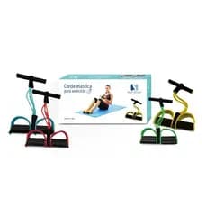 Extensor 4 Elásticos Exercícios Academia Ginástica Tensão Forte  Equipamento de Ginástica com 4 Tubos e Pedal em Látex
