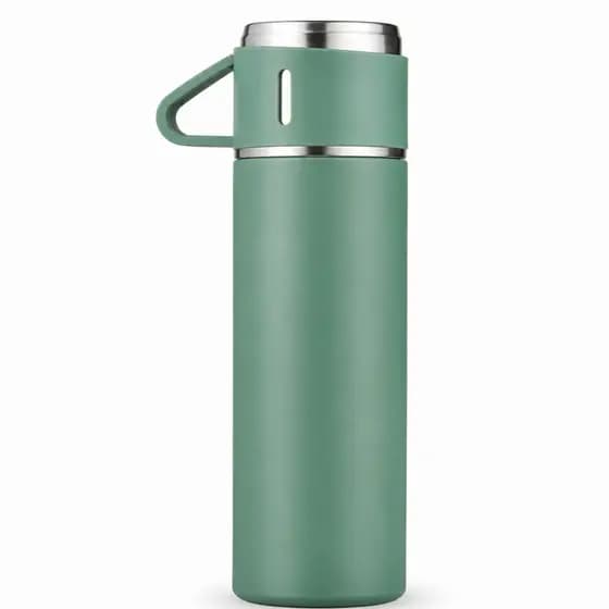 Garrafa Squeeze Térmico Com Copo Parede Dupla Aço Inox 500ml