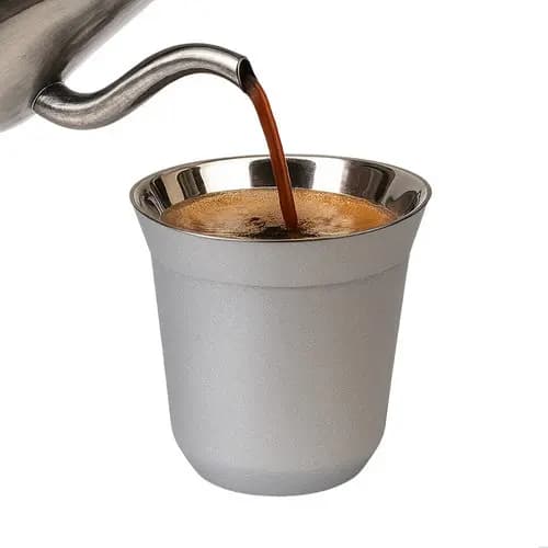 Copo Café Térmico Luxo 160ml Ideal Para Nespresso Conforto Barganha Mix Cor Cinza Fosco
